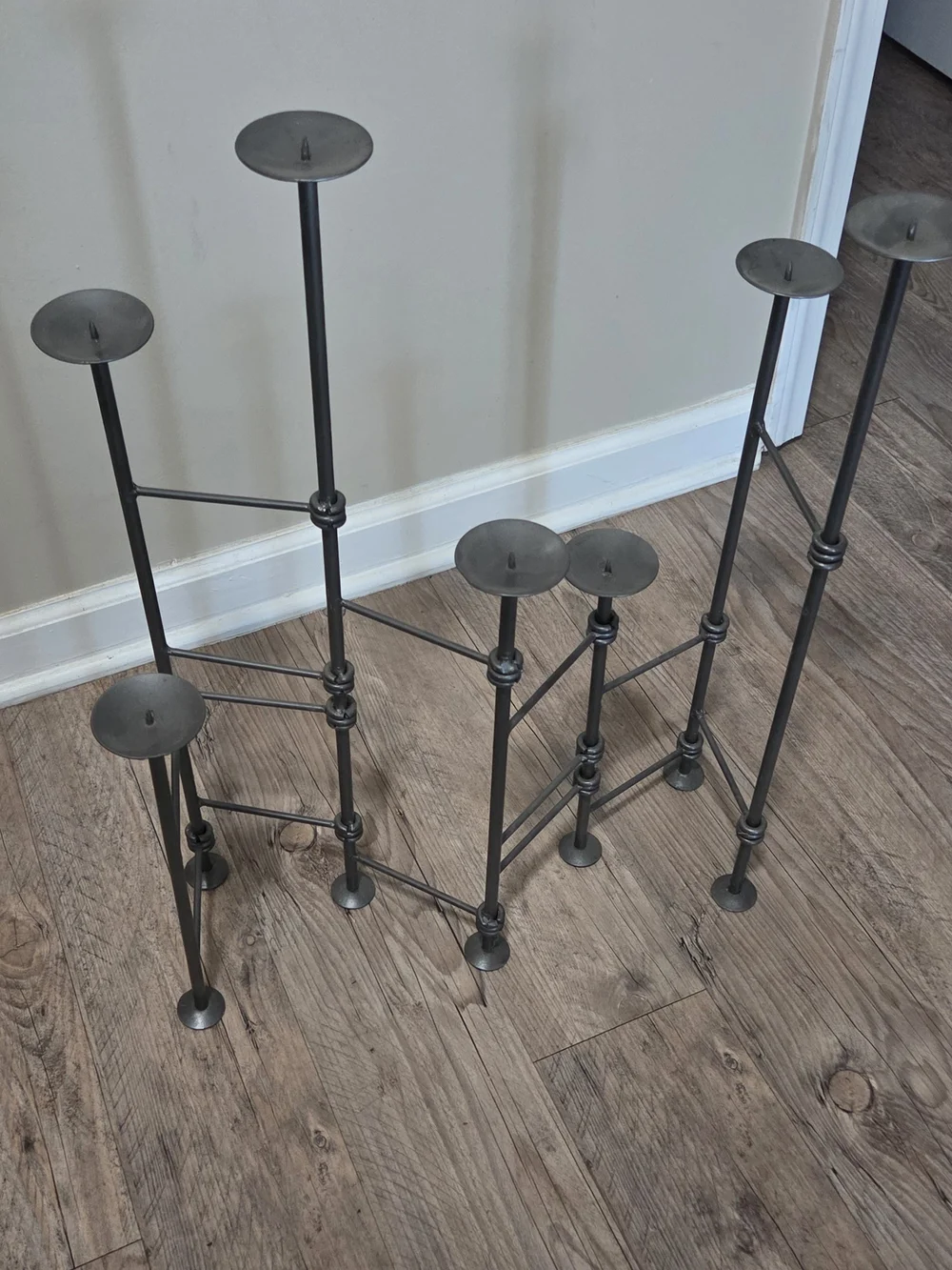 Vintage Black Multi-Arm Metal Candle Holder